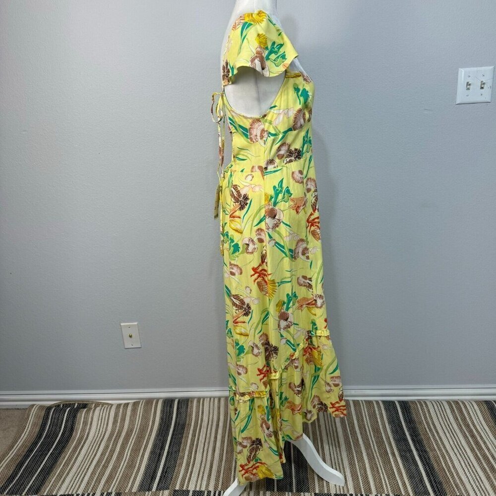 Urban Outfitters Women's Seashell Siren Lace Up Back Maxi Summer Dress Size L - Picture 4 of 16